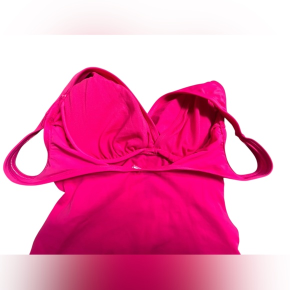 LAUREN RALPH LAUREN Magenta Pink twist One Piece Swimsuit size 8 ESF17107 NWT - Picture 5 of 8